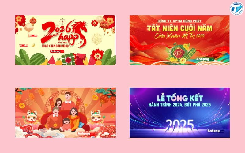 Mẫu băng rôn tất niên cho đơn vị hành chính, trường học